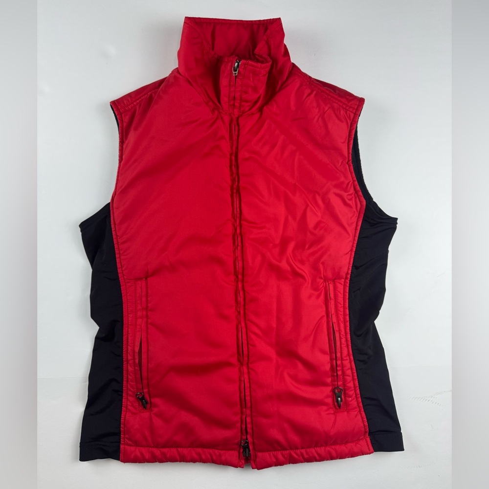 Burton Women's Bold Red and Black Full zip Vest size small